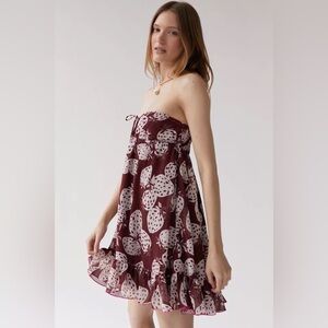 NWOT Urban Outfitters Davina Strapless Babydoll Mini Dress